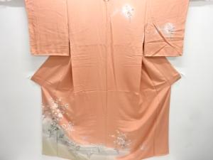 未使用品　手描き友禅　花鳥模様訪問着